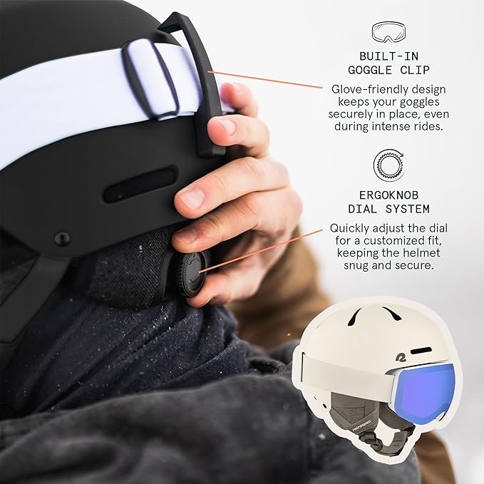 Retrospec Comstock Ski Helmet - Snowboard Helmet for Adults & Youth - Adjustable Fit Snow Helmet with Protective Shell and Breathable Vents for Men, Women, Boys & Girls