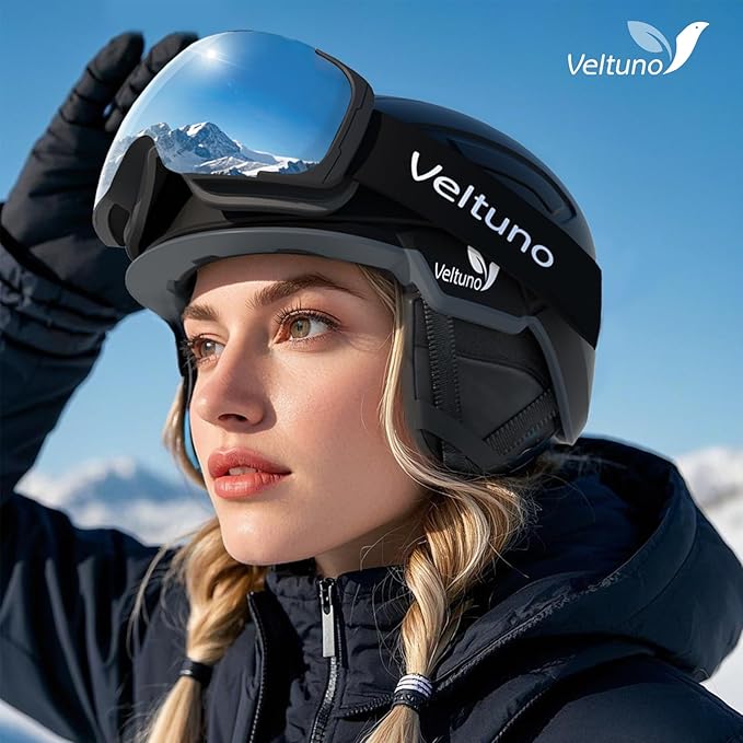 Ski Helmet for Women, Men & Youth, Snowboard Helmet with 7 Individual Air Vents, Snow Helmet with ABS PC Shell, EPS Foam, Dial Fit, Removable Fleece Liner and Ear Pads, Goggles Compatible