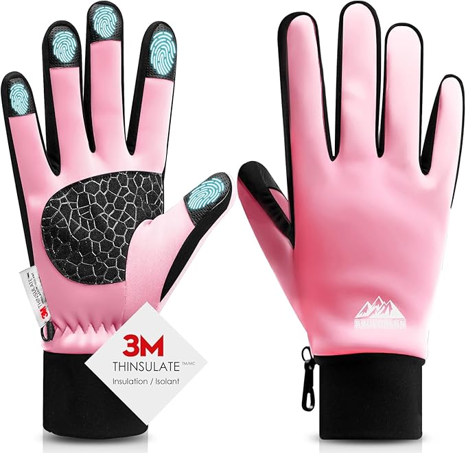 Bruvoalon Winter Gloves for Women & Men, 3M Thermal Insulation, Lycra Fabric, Windproof, Touchscreen, Anti-Slip, Cold Weather