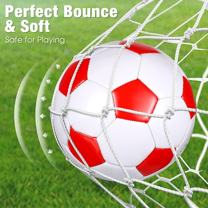 Soulchen 16 Pcs Soccer Balls Bulk with 2 Pcs Pump Size 3/4/5 Deflated Training Soccer Ball for Youth Adult Back to School Outdoor Indoor Sports Training Practice Game Play Competition, 8 Color