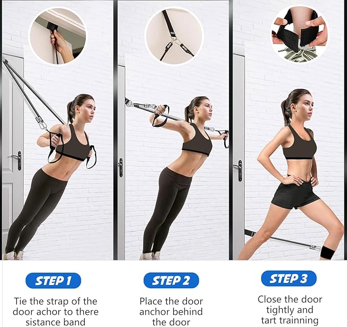Pilates Bar Kit with Resistance Bands,Pilates Bar with Stackable Bands Workout Equipment for Legs,Hip,Waist and Arm,Exercise Fitness Equipment for Women & Men Home Gym Yoga Pilates