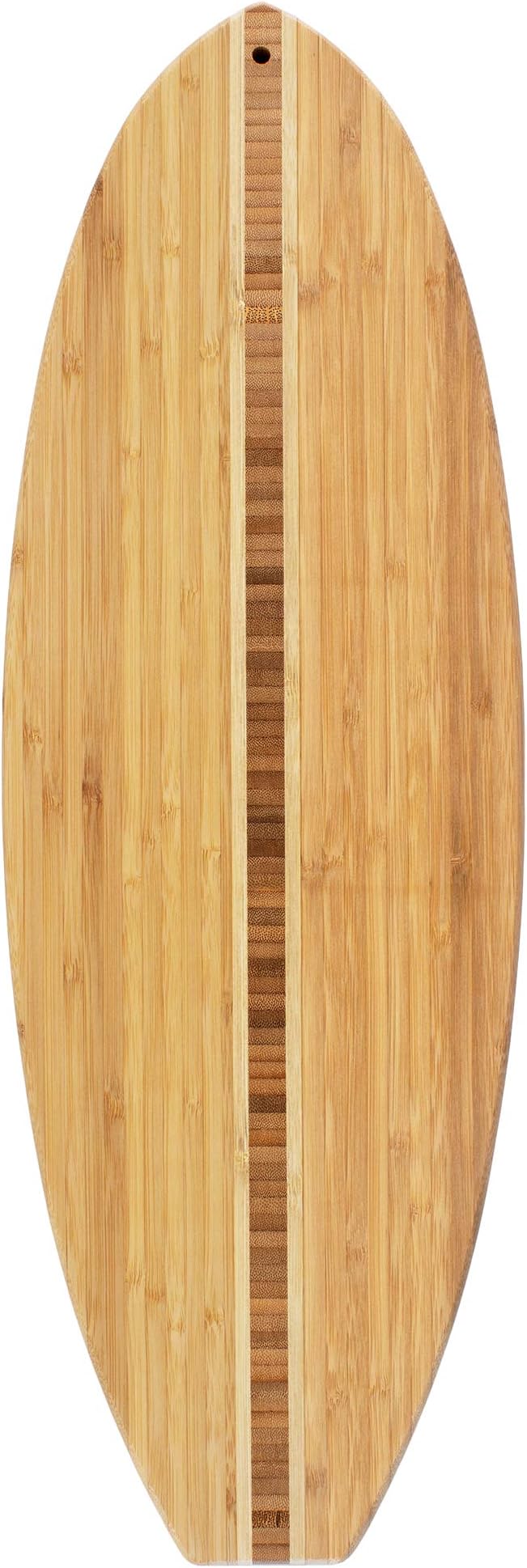 Totally Bamboo Surfboard Shaped Bamboo Wood Cutting Board and Charcuterie Serving Board, 23" x 7-1/2"