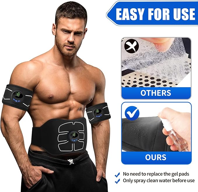 MarCoolTrip MZ Electronic Muscle Stimulator, Abs Stimulator Muscle Toner, Ab Machine Trainer for All Body, Fitness Strength Training Workout Equipment for Men and Women