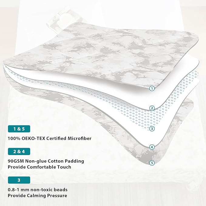 L'AGRATY Weighted Blanket - 60"x80" 20lbs Cooling Breathable Heavy Blanket Microfiber Material with Glass Beads for Adult All-Season Summer Fall Winter Soft Thick Comfort