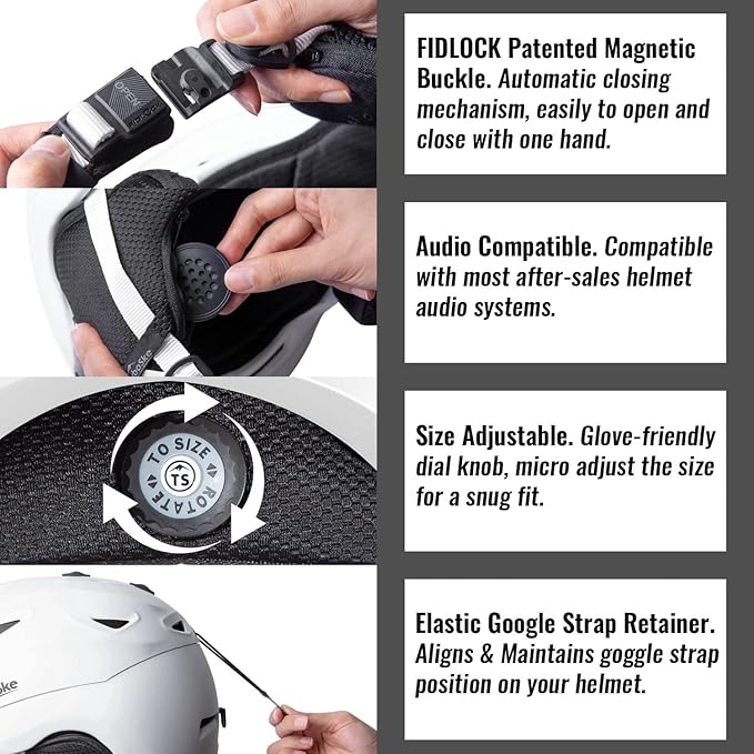 Ski and Snowboard Helmet - Active Ventilation, Audio Compatible Snow Sports Luxury Helmet With ASTM Standard Safety for Men, Women and Youth