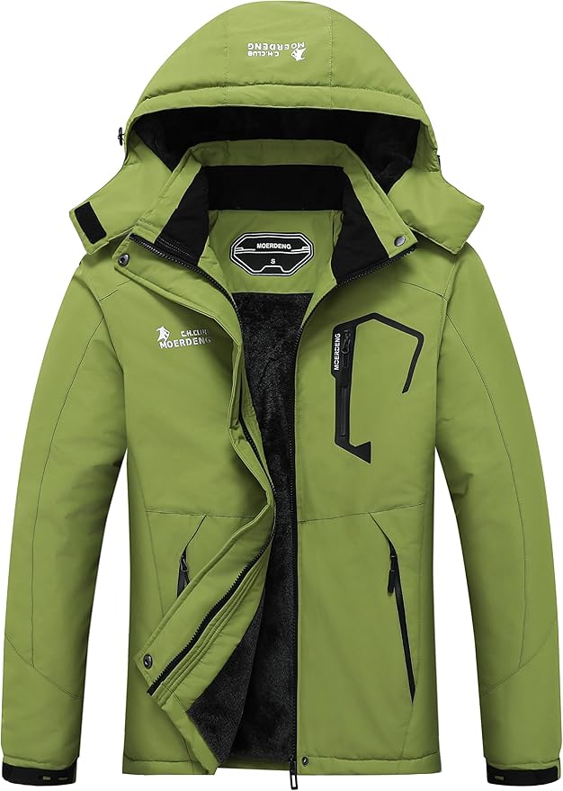 MOERDENG Women's Waterproof Ski Jacket Warm Winter Snow Coat Mountain Windbreaker Hooded Raincoat Jacket