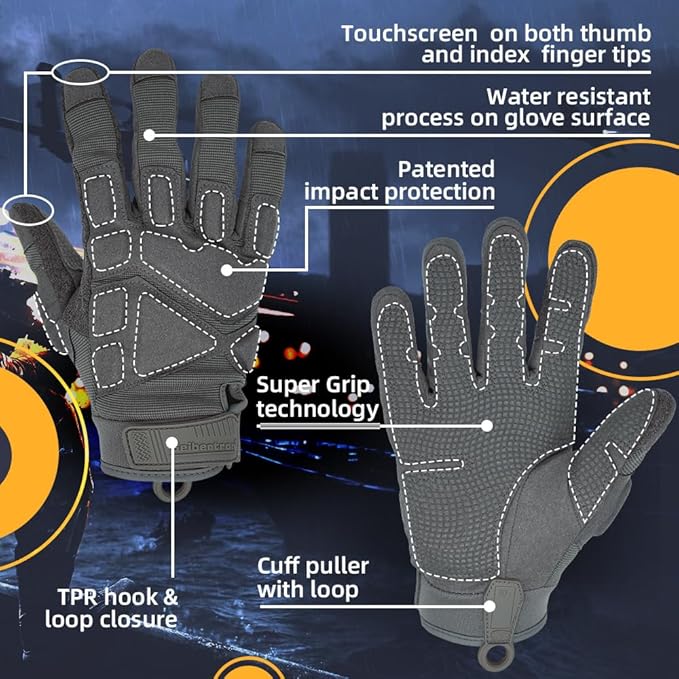 Seibertron Adult Or Youth S.O.L.A.G Sports Outdoor Water Resistant Full Finger Touchscreen Gloves