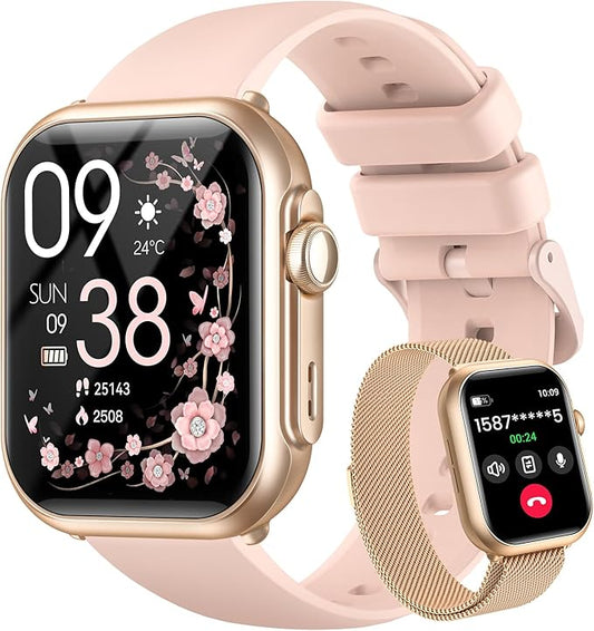 Smart Watch for Women for iPhone&Android: 100 Day+Battery Life, Smart watch(Answer/Make Calls) with 24/7 SpO2 Sleep Heart Rate Monitor,5ATM Waterproof,Fitness Tracker with 120+ Sport,Reloj Inteligente