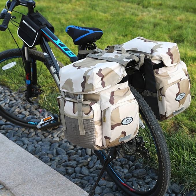 ZTZ Bike Bags for Bicycles Rear Rack, Waterproof Rear Bike Rack Bag with Rain Cover and Reflective Trim