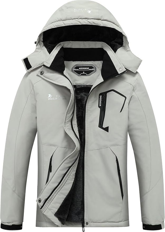 MOERDENG Women's Waterproof Ski Jacket Warm Winter Snow Coat Mountain Windbreaker Hooded Raincoat Jacket