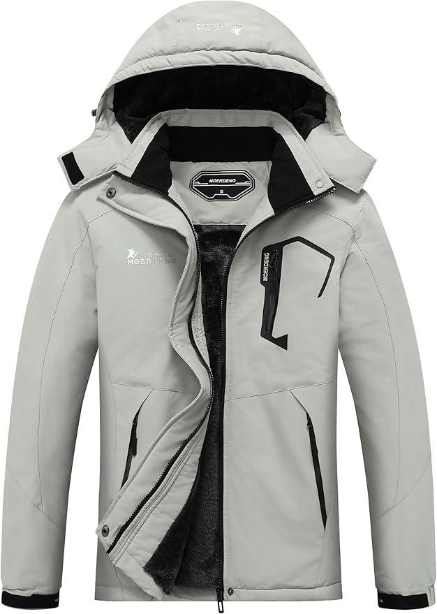 MOERDENG Women's Waterproof Ski Jacket Warm Winter Snow Coat Mountain Windbreaker Hooded Raincoat Jacket