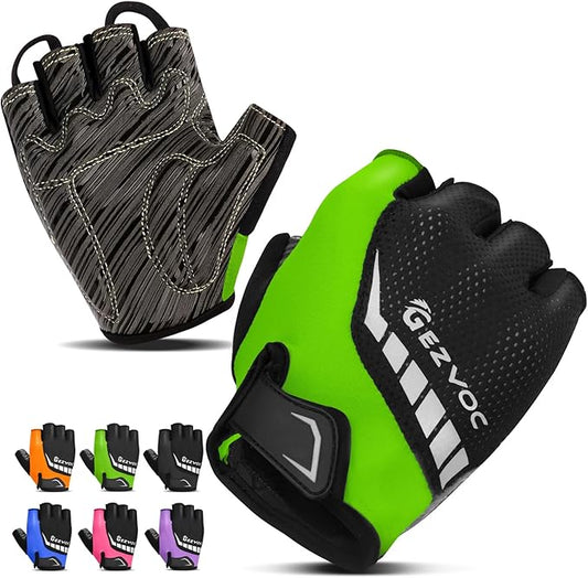 Cycling Gloves with Shock-Absorbing Pad, Extra Grip, Flexible Fit, Light Weight, Breathable for Men and Women Mountain Biking