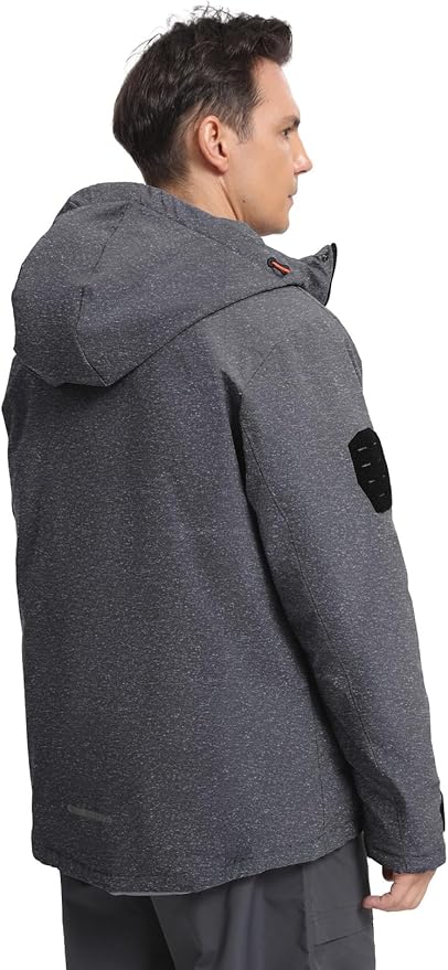 Men's Winter Jacket Waterproof Ski Snow Coat Windproof Snowboard Hooded Raincoats with Warm Graphene lining