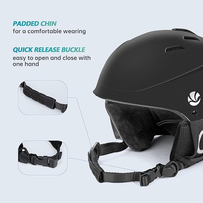 VANRORA Ski Helmet, Snowboard Helmet for Men & Women, Climate Control Venting, Dial Fit, Goggles Compatible, Removable Fleece Liner and Ear Pads, Safety-Certified