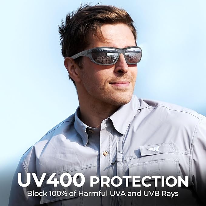 KastKing Hiwassee Polarized Sport Sunglasses for Men and Women, Wrap Sunglasses for Fishing Cycling and Running,UV Protection