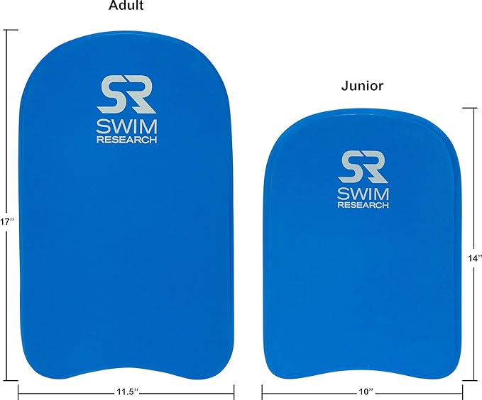 Swim Training Kickboard - Swimming Pool Equipment Foam Kick Board by Swim Research (Available in Adult or Junior Size, Sold Separately)