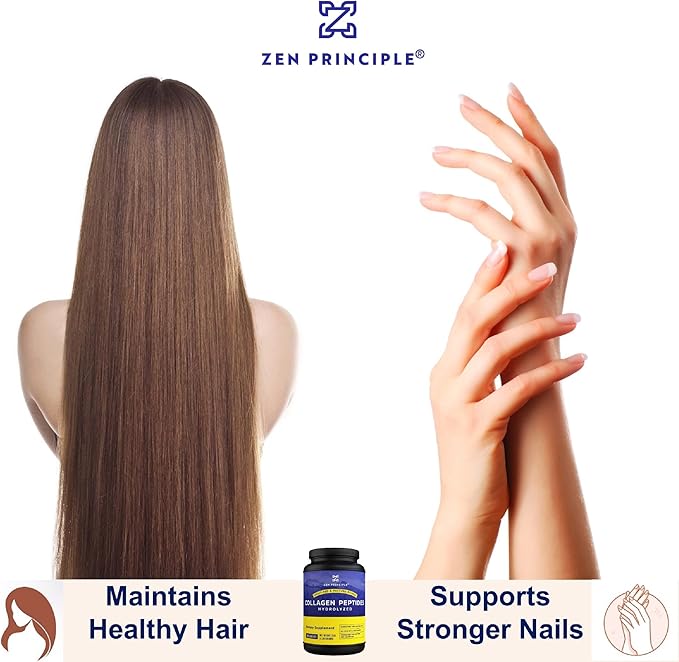 Zen Principle Grass-Fed Agglomerated Hydrolyzed Collagen Peptides 3 lb. Anti-Aging Protein Powder for Healthy Hair, Skin & Joints. Paleo and Keto Friendly, GMO and Gluten Free, Pasture-Raised Bovine.