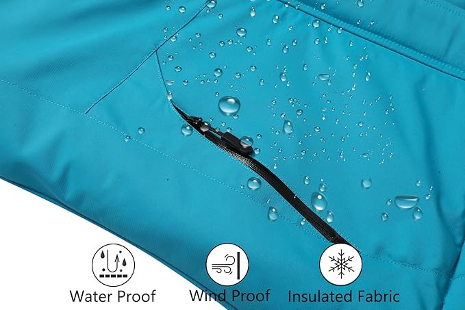 MOERDENG Women's Waterproof Ski Jacket Warm Winter Snow Coat Mountain Windbreaker Hooded Raincoat Jacket