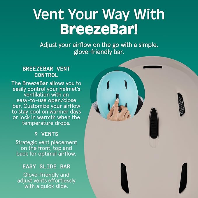 Retrospec Zephyr Ski Helmet - Snowboard Helmet for Adults & Youth - Adjustable Fit with Breathable Vents for Men, Women, Boys and Girls