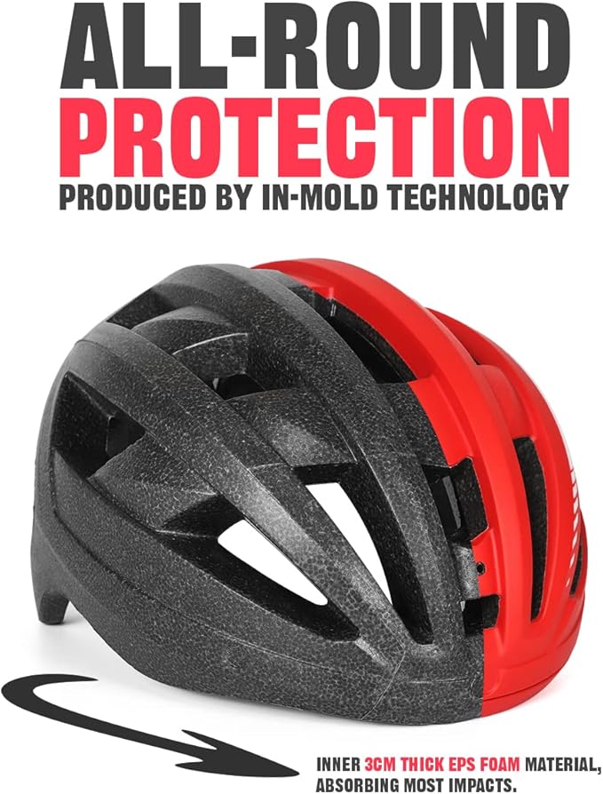 VICTGOAL Bike Helmet for Men Women with Led Light Detachable Magnetic Goggles Removable Sun Visor Mountain & Road Bicycle Helmets Adjustable Size Adult Cycling Helmets