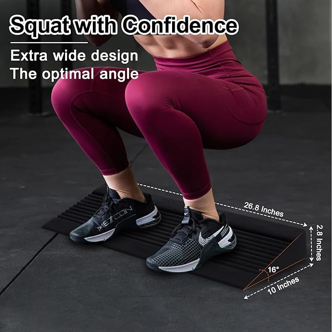 WELSPO Squat Wedge Slant Board, Non-Slip Calf Stretcher for Squats, Slant Board for Plantar Fasciitis Relief, Achilles Tendonitis Relief, Shin Splint Relief and Recovery Training