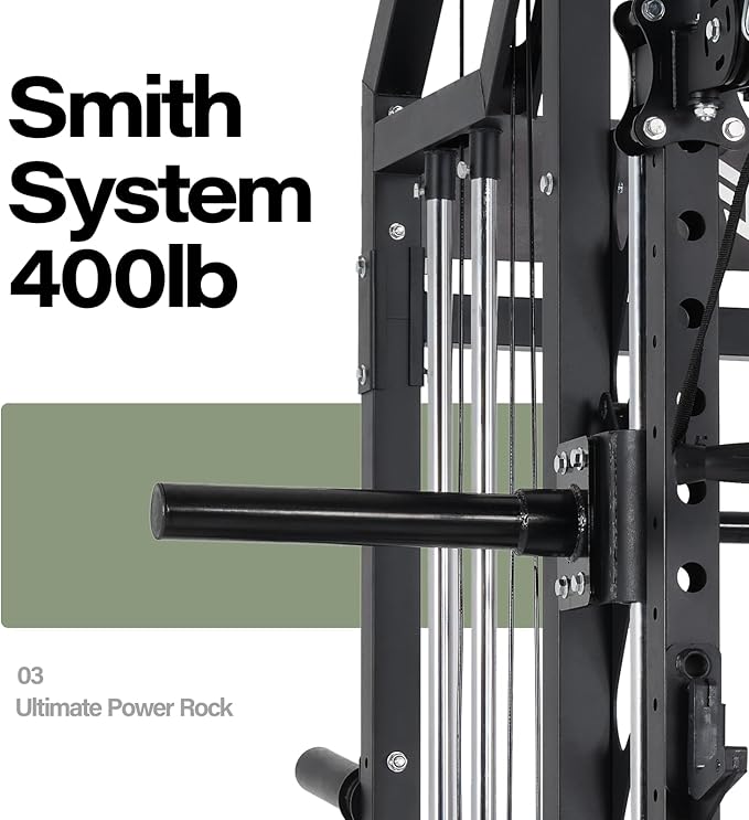 Major Fitness Drone2 Smith△ Machine – All-in-One Home Gym Squat Rack with Weight Bar, Dual LAT Pull-Down Systems & Cable Crossover Machine for Full-Body Workouts