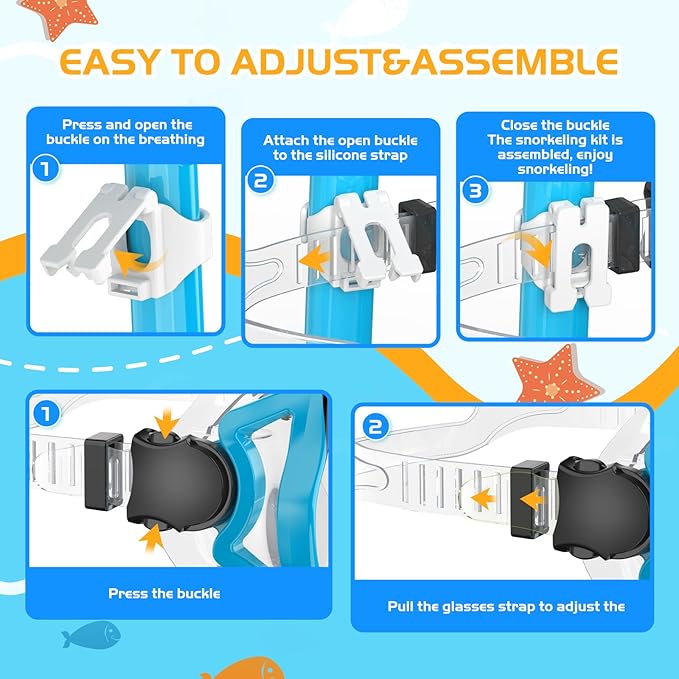 Snorkeling Gear, Dry Snorkel Set180° Panoramic Wide View,Anti-Fog Scuba Diving Mask, Professional Snorkeling Gear for Free Breathing, Swimming, Diving