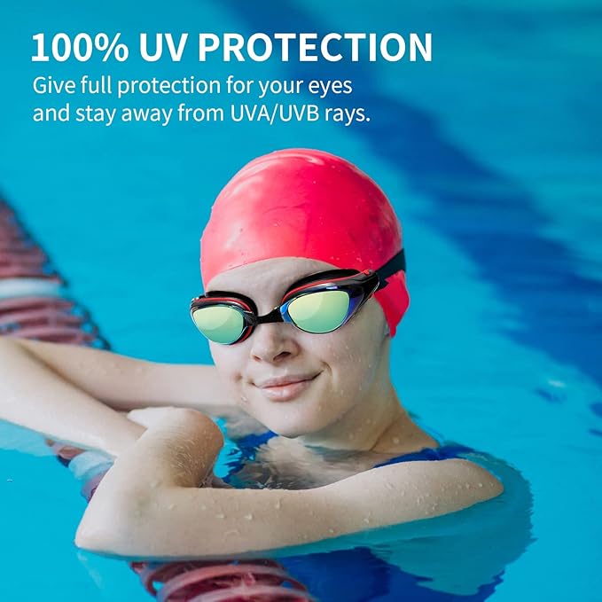 Nearsighted Swim Goggles, Shortsighted Optical Swimming Goggles No Leaking Anti Fog UV Protection for Adult Men Women