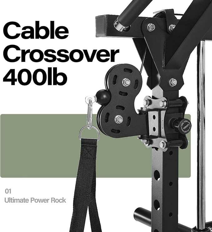 Major Fitness Drone2 Smith△ Machine – All-in-One Home Gym Squat Rack with Weight Bar, Dual LAT Pull-Down Systems & Cable Crossover Machine for Full-Body Workouts