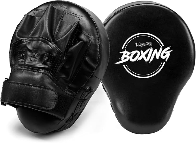 Valleycomfy Boxing Curved Focus Punching Mitts- Leatherette Training Hand Pads