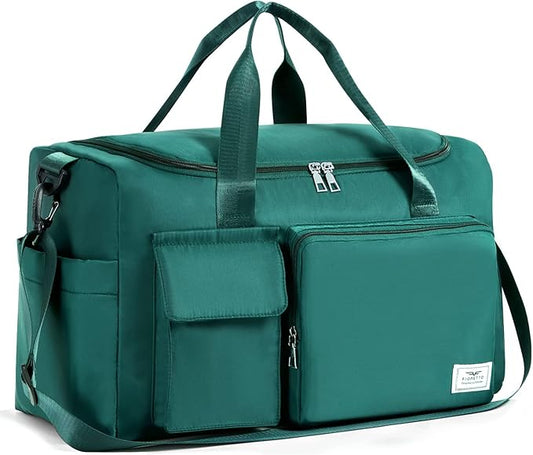 FIORETTO Women's Gym Duffle Bag with Shoes Compartment, 37L Capacity, Ideal for Travel, Gym, Sports, Duffel, Weekender