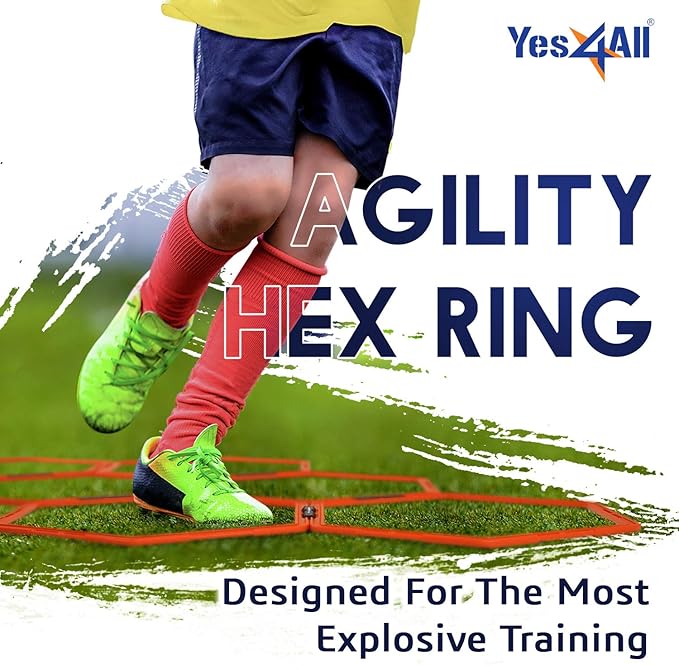 Yes4All Hex Agility Rings/Speed Rings with Carrying Bag – Hexagon Rings, Agility Hurdles for Agility Footwork Training