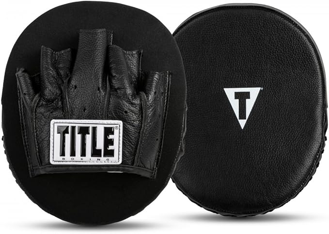 Title Boxing Punch Mitts 2.0, Black - Boxing Pads, Muay Thai Pads, MMA Equipment, Kickboxing - 6.5*6*1"
