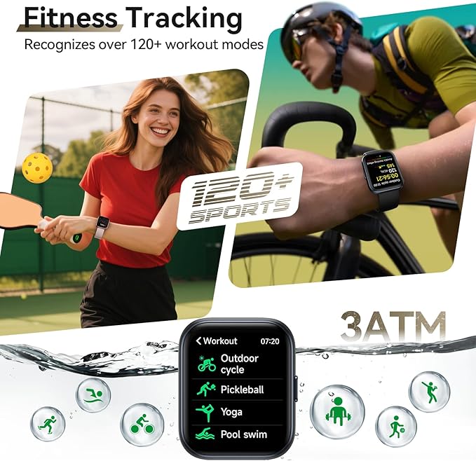 Smart Watches for Women Men Android & iPhone, Alexa Built-in 1.8" Smart Watch(Answer/Make Calls ) 24/7 SpO2 Sleep Heart Rate Stress Monitor,Smartwatch 3ATM Waterproof,Fitness Tracker with 120+ Sport