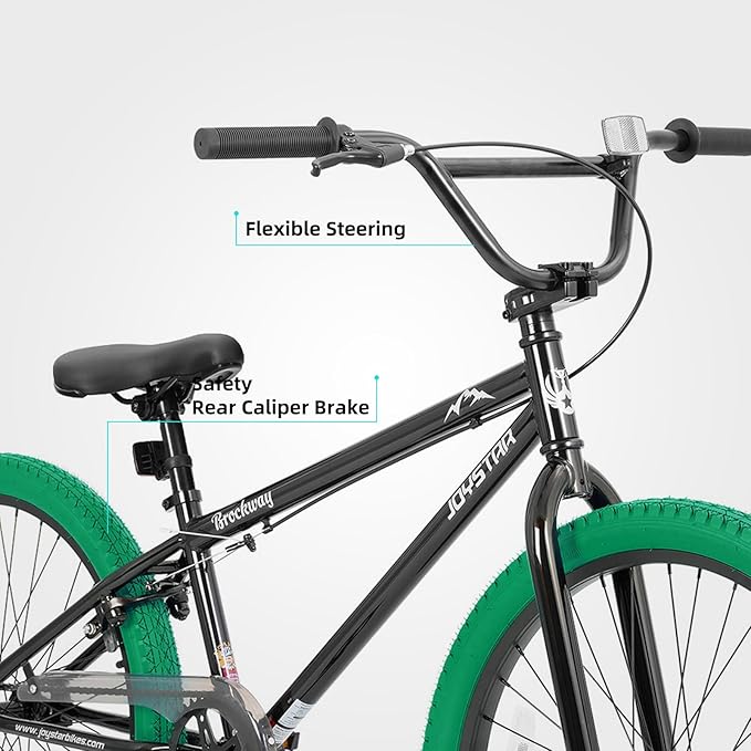 JOYSTAR Brockway Freestyle Kids BMX Bikes 20" 24" Kids Bicycles for 6-14 Years Old Boys Girls and Beginner-Level Riders 2 Pegs Multiple Colors