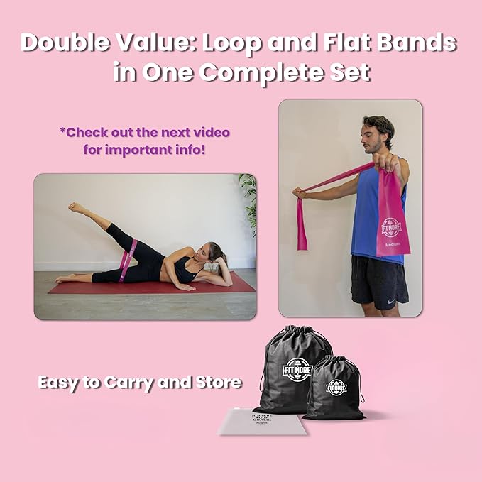 Resistance Bands for Women with Online Workouts Included - Set of Loop & Flat Bands | Ideal for Tone and Sculpt Body at Home, Pilates, Yoga or Rehab with Safe Guided Training
