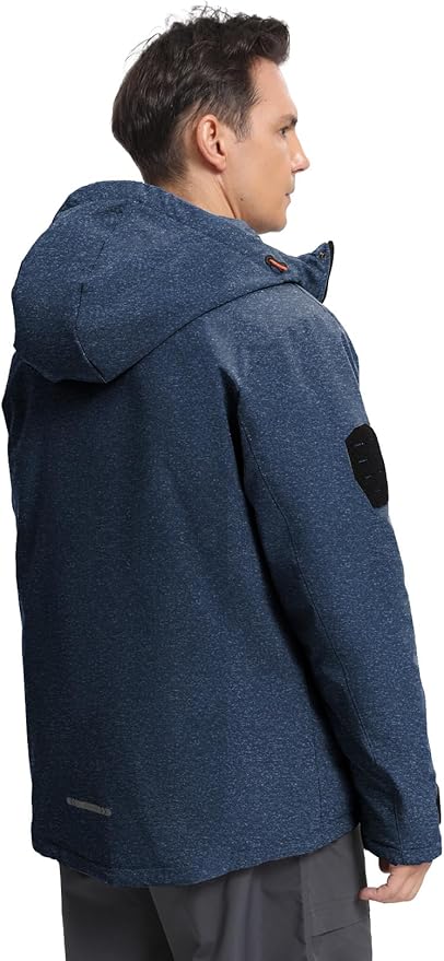 Men's Winter Jacket Waterproof Ski Snow Coat Windproof Snowboard Hooded Raincoats with Warm Graphene lining