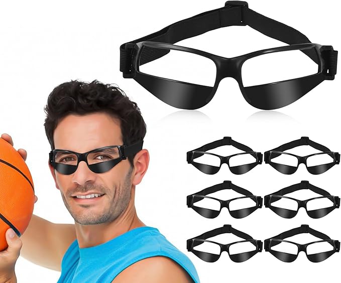 7 Pack of Basketball Dribbling Goggles,Basketball training,Aid Training Equipment for Improving Court Vision,Adjustable Basketball Sports Training Glasses,Improves ball handling