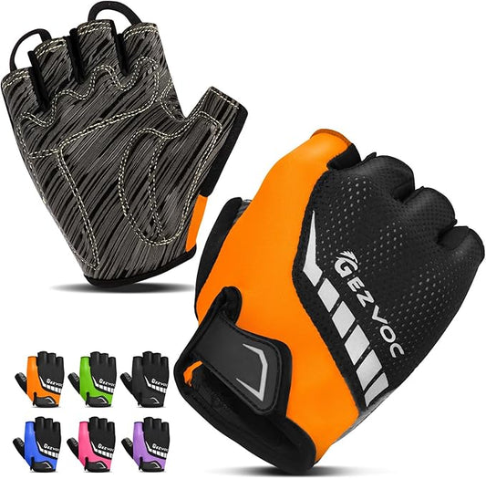 Cycling Gloves with Shock-Absorbing Pad, Extra Grip, Flexible Fit, Light Weight, Breathable for Men and Women Mountain Biking