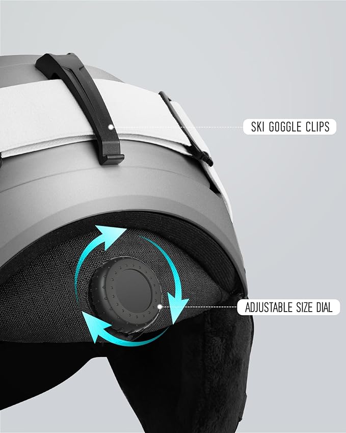 Ski Helmet and Goggles Set, Snowboard Helmet Goggles for Men Women & Youth, Shockproof Snow Helmet Anti Fog OTG Snow Goggles for Skiing Snowboarding