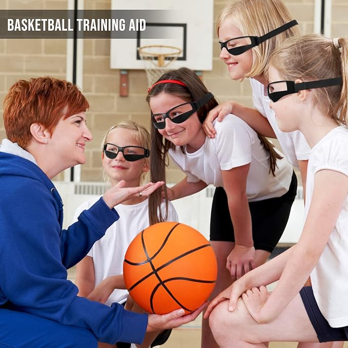 Weewooday 12 Pack Basketball Dribbling Goggles Adjustable Sport Training Glasses Aid for Team Training Aid Basketball Equipment Safety Specs for Adult Teenagers Youth, 8.5 x 2 Inch