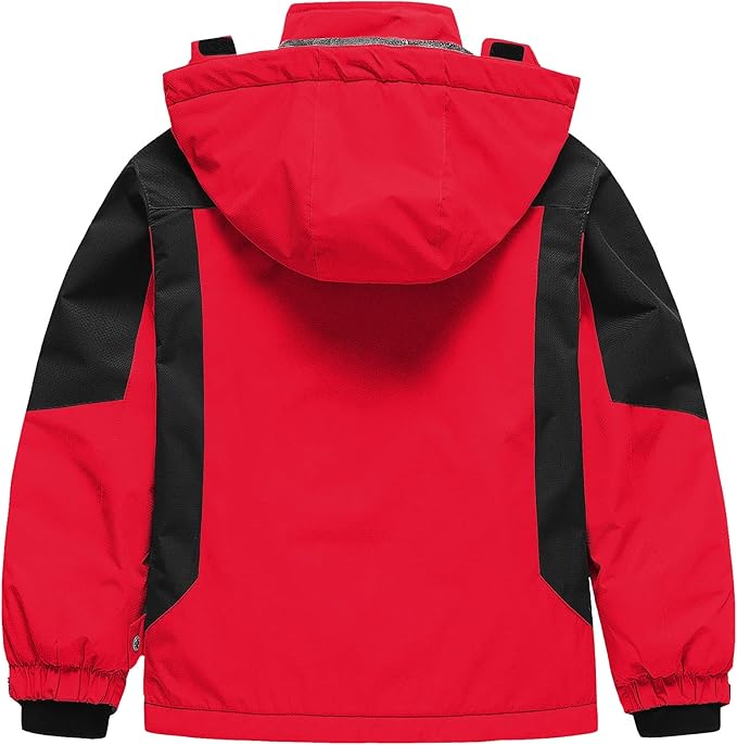 Pursky Boy's Waterproof Ski Jacket Kids Winter Snow Coats Fleece Raincoats Parka
