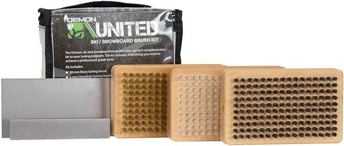Demon Complete Ski Tune Kit with Wax and Brush Kit- Snowboard Tuning Kit Also Includes Made in USA Wax