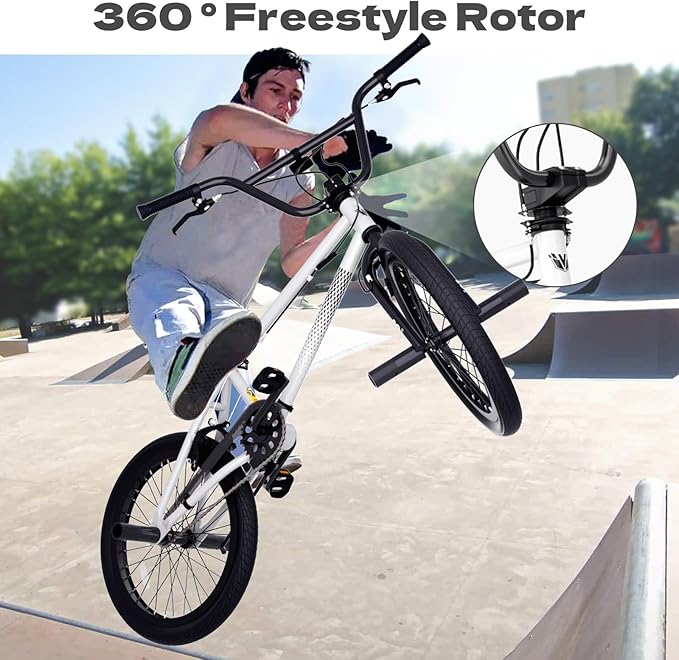 67i Boys BMX Bike 18/20 Inch Ages 8-12 Kids Bicycle with Front Rear U Brake Adjustable Seat Iron Fork 2.09" Wide Tires