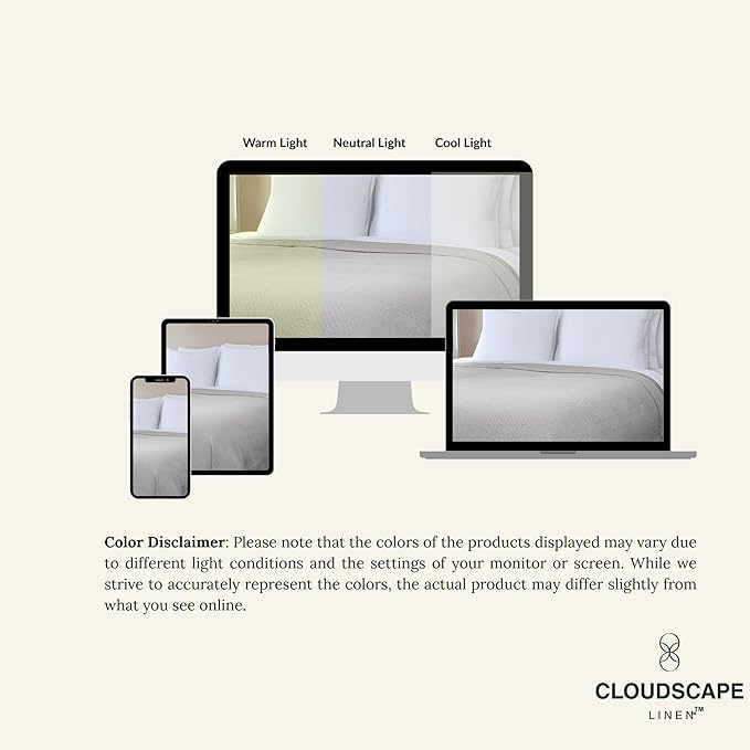 Cloud Scape Linen 100% Cotton Blanket King Size for Bed – Lightweight Summer Blanket, Herringbone Weave,fits California King Size Bed, 92x108,Light Grey