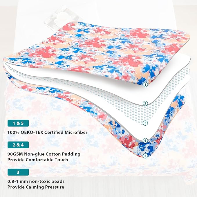 L'AGRATY Weighted Blanket - 60"x80" 20lbs Cooling Breathable Heavy Blanket Microfiber Material with Glass Beads for Adult All-Season Summer Fall Winter Soft Thick Comfort