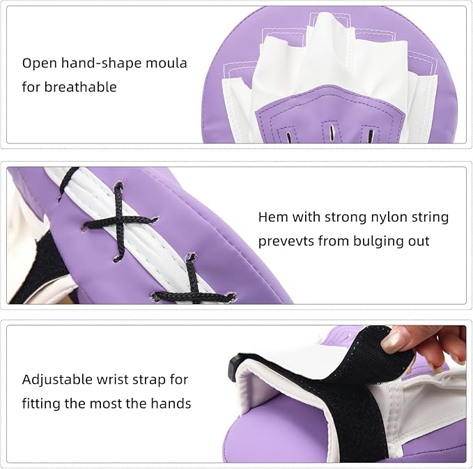 Valleycomfy Boxing Curved Focus Punching Mitts- Leatherette Training Hand Pads