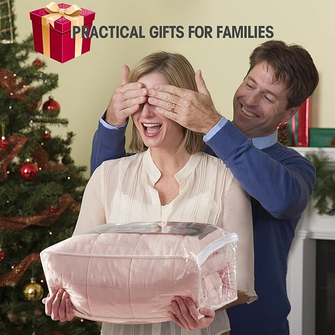 yescool Weighted Blanket for Adults (25 lbs, 88” x 104”, Pink) Cooling Heavy Blanket for Sleeping Perfect for 240-260 lbs, King Size Breathable Blanket with Premium Glass Bead