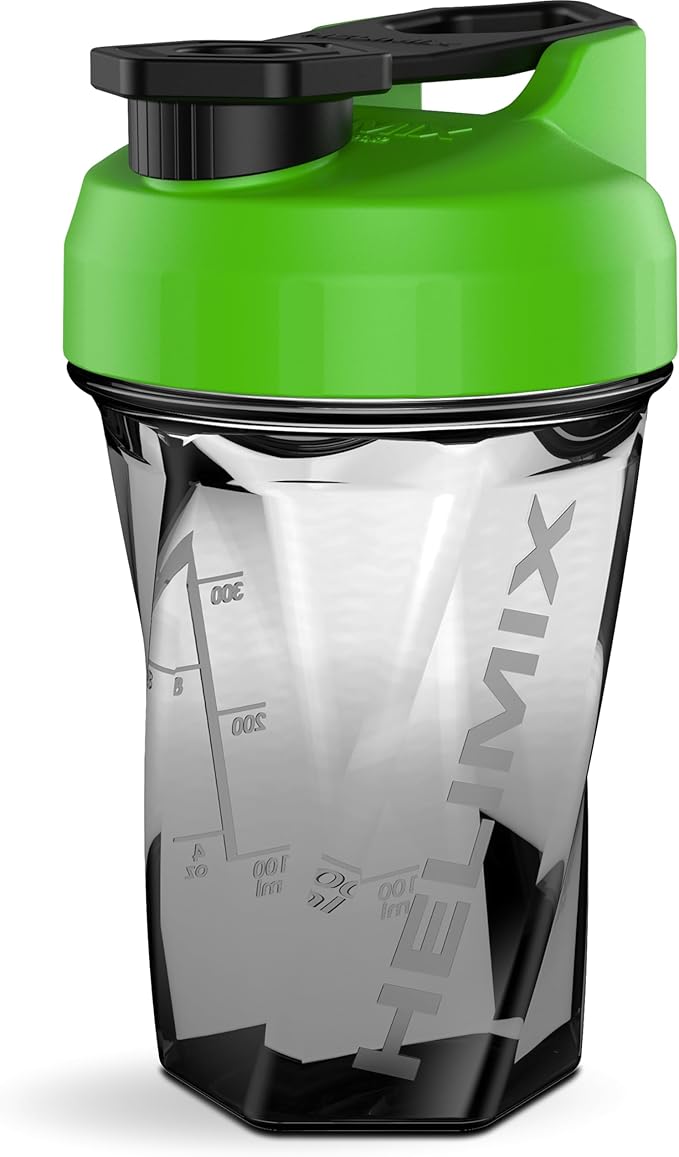 HELIMIX 1.5 Vortex Blender Shaker Bottle Holds Upto 20oz | No Blending Ball or Whisk | USA Made | Portable Pre Workout Whey Protein Drink Shaker Cup | Mixes Cocktails Smoothies Shakes | Top Rack Safe