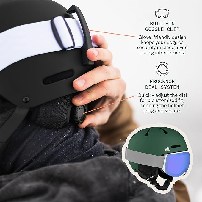 Retrospec Comstock Ski Helmet - Snowboard Helmet for Adults & Youth - Adjustable Fit Snow Helmet with Protective Shell and Breathable Vents for Men, Women, Boys & Girls